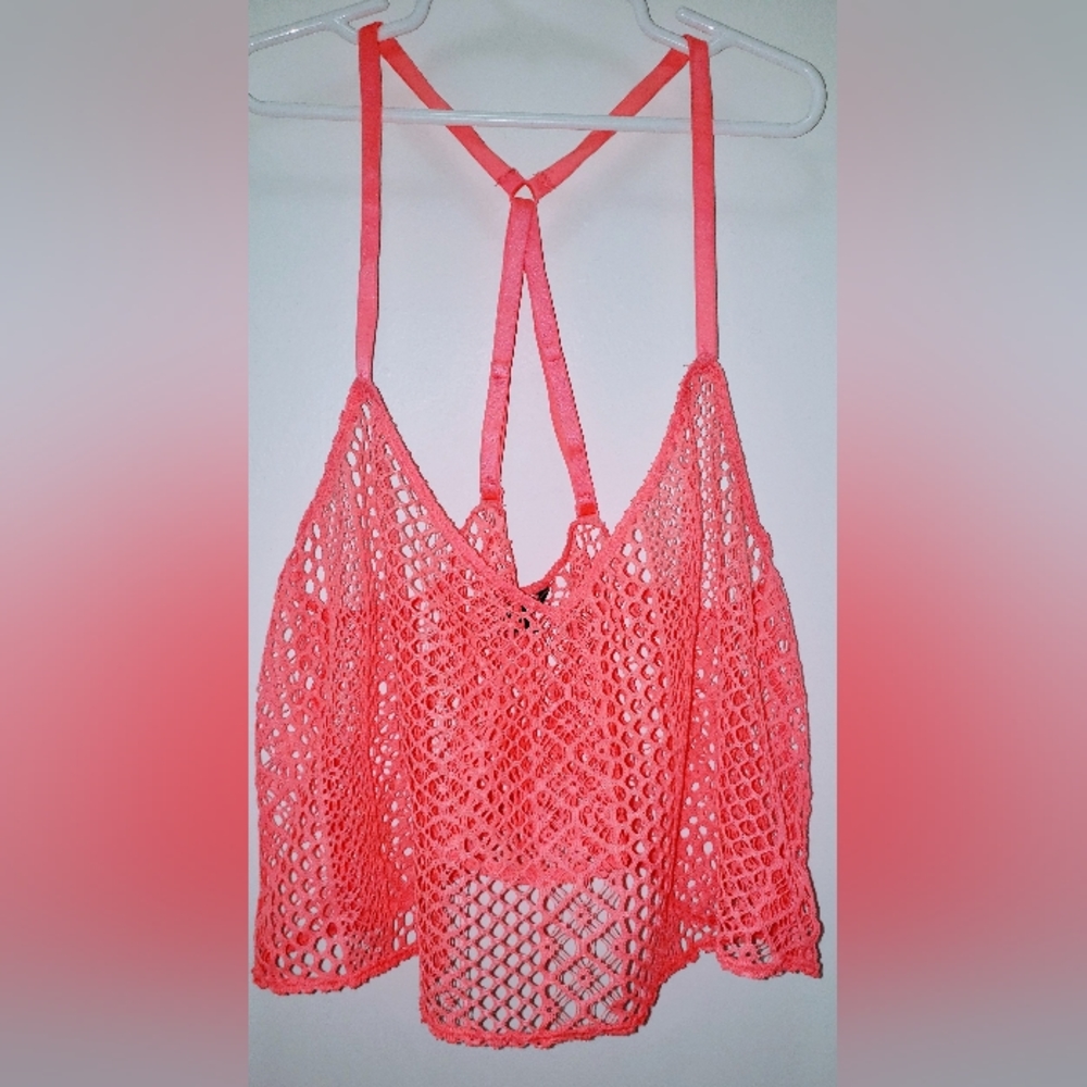 VICTORIA'S SECRET MESH RACERBACK CROP TOP SZ LG